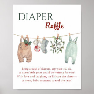 Poster Uma Alegre Rifão de Roupas e Fraldas de Natal