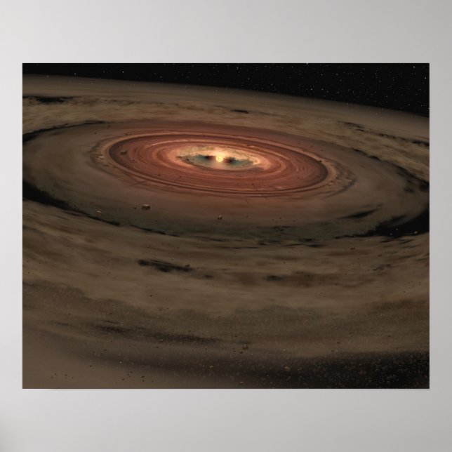 Pôster Uma anã marrom cercada por um disco giratório (Frente)