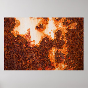 Poster Uma antiga corrosão superficial de manchas enferr