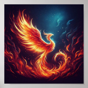 Poster Uma ascensão de fênix de cinzas ferozes.