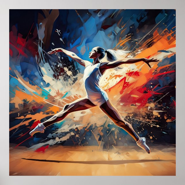 Poster Uma atleta de ginástica. (Frente)