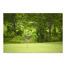 Uma Bandeira Americana em um Green de Golfe