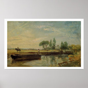 Pôster Uma barca abaixo do fechamento de Flatford, c.1810