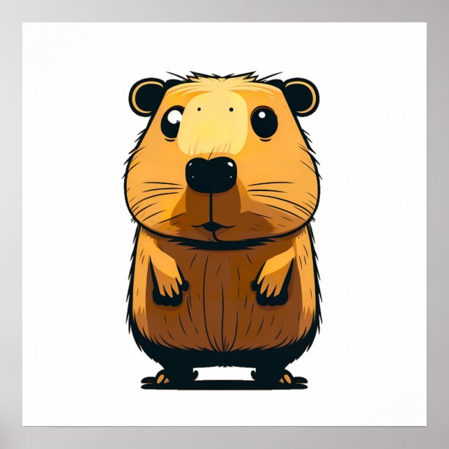 Etiqueta De Nome Óptica desenho animado de capybara ukulele