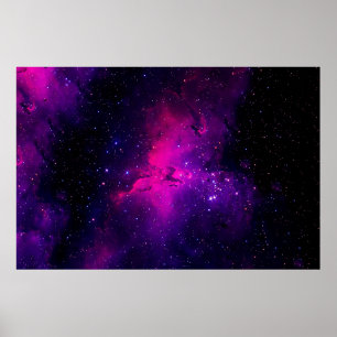 Poster Uma bela e brilhante nebulosa espacial. plano de f