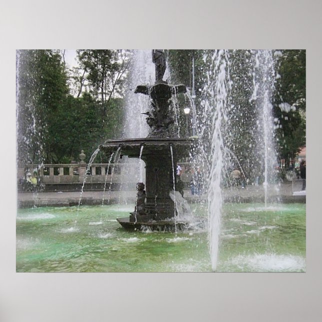 Pôster Uma bela fonte na Alameda México DF 2 (Frente)
