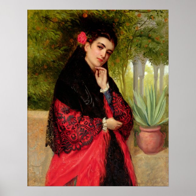 Poster Uma Beleza Espanhola, 1872 (petróleo na canvas) (Frente)