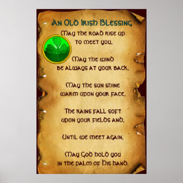 Poster Uma Bênção Irlandesa Antiga em Pergaminho