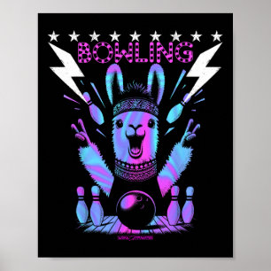 Poster Uma Boliche Legal De Llama Com Um Relâmpago