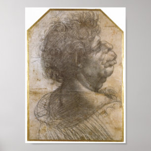 Pôster Uma cabeça grotesco, Leonardo da Vinci