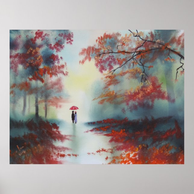 Pôster uma caminhada de outono em um dia chuvoso por Gord (Frente)