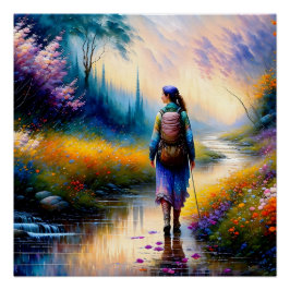 Pôster Uma caminhada na obra de arte das florestas