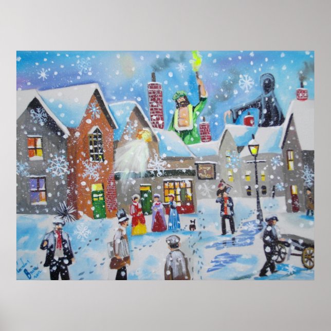 Pôster Uma Carol Scrooge de Natal e os três fantasmas (Frente)