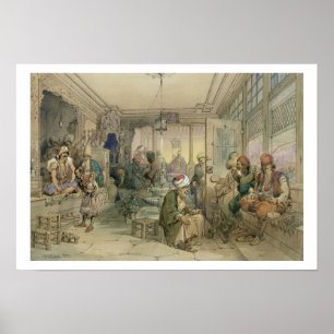 Pôster Uma casa do café, Constantinople, 1854 (caneta &