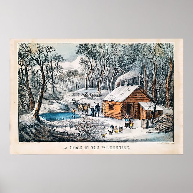 Pôster Uma casa na selva, Currier & Ives (Frente)