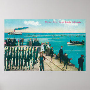 Poster Uma cena da pesca com uma captura enorme