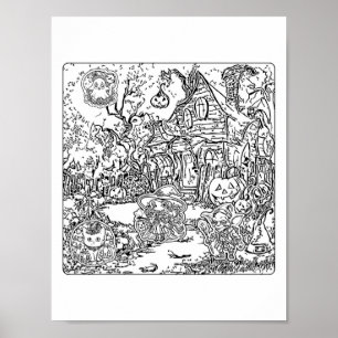 Poster Uma Cena de Halloween assustadora