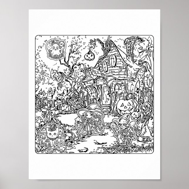 Poster Uma Cena de Halloween assustadora (Frente)