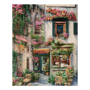 Pôster Uma Cena de Rua Italiana Série de Design Efêmero 2