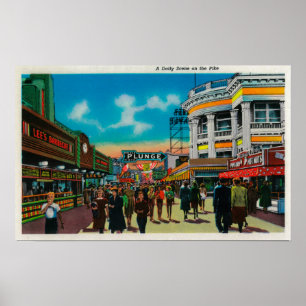 Poster Uma cena diária no Pike, Long Beach