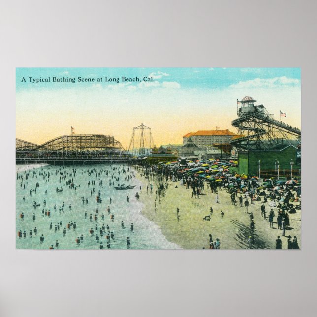 Pôster Uma cena típica de banho na praia (Frente)