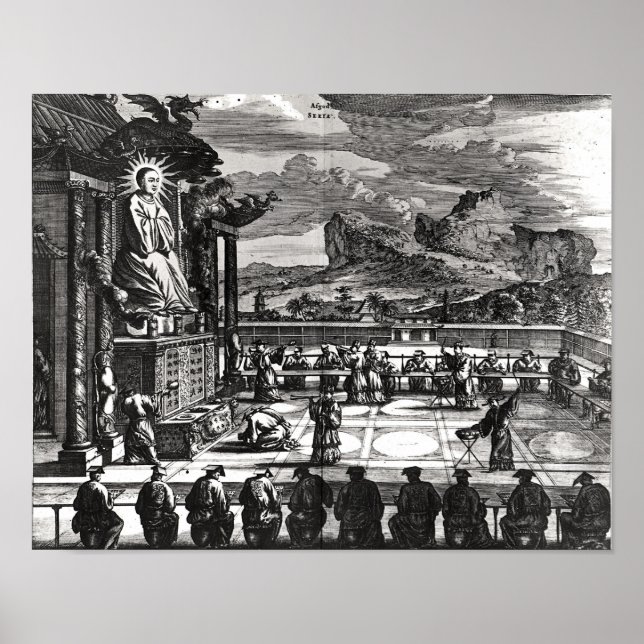 Poster Uma cerimônia budista de "Indiae Orientalis" (Frente)