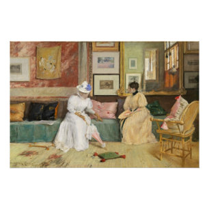 Pôster Uma chamada amigável, 1895 (óleo em canvas)