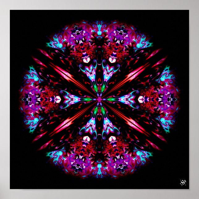 Poster Uma coisa redonda colorida - padrões pareidólia (Frente)