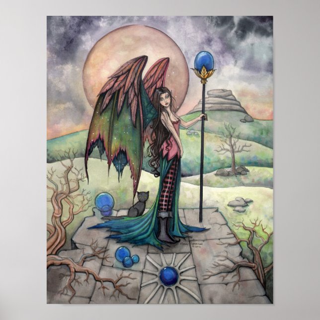Pôster Uma Colheita Lua Fantasia Gótica Arte de Fadas (Frente)
