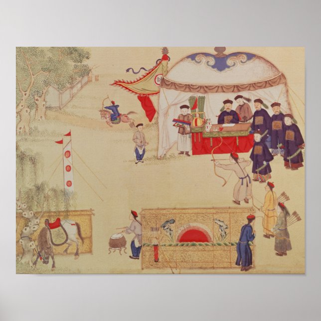 Pôster Uma competição de arqueiros, final do século XVIII (Frente)