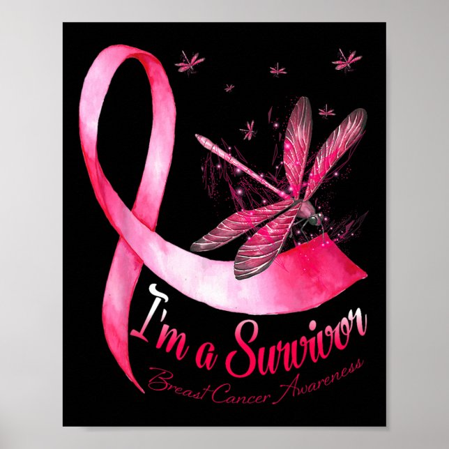 Poster Uma Consciência do Cancer de Dragonfly Sobrevivent (Frente)
