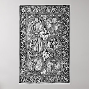 Pôster Uma cópia do marfim de volta do Psalter da Rainha 