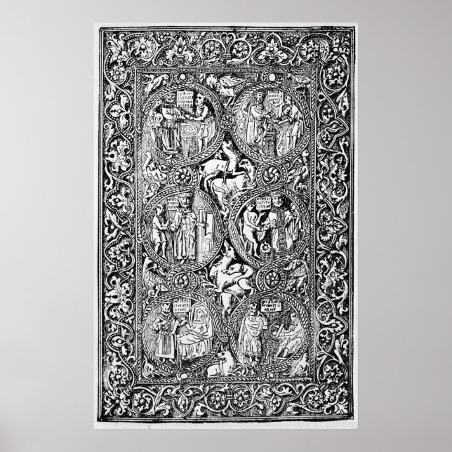 Pôster Uma cópia do marfim de volta do Psalter da Rainha  (Frente)