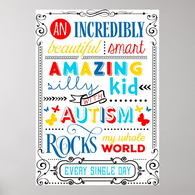 Poster Uma Criança Com Autismo Rocha Minha Tipografia Mun (Frente)