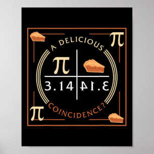 Poster Uma Deliciosa Coincidência Pi Dia 3.14 Matemática