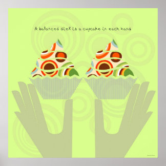 Pôster Uma dieta equilibrada de Cupcakes