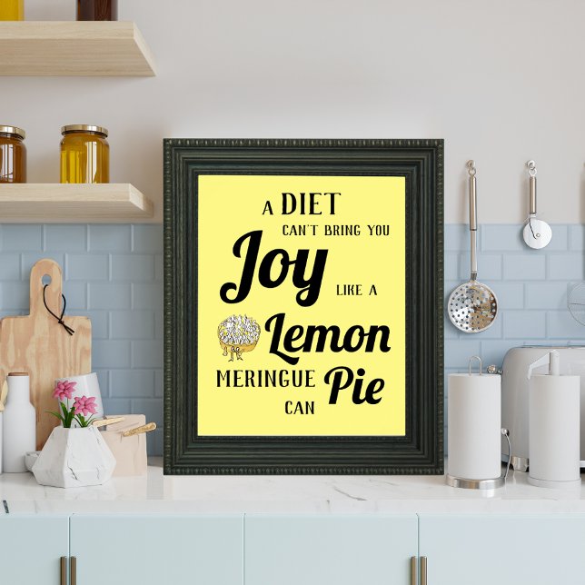 Poster Uma dieta não pode te trazer alegria como Lemon Me (Funny dieting joke yellow and black poster for baking cooking and sweet treats enthusiasts )