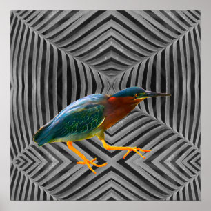 Poster Uma égua verde e uma bela abstrato