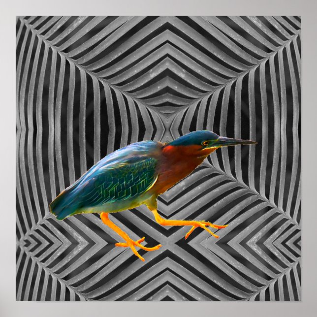 Poster Uma égua verde e uma bela abstrato (Frente)