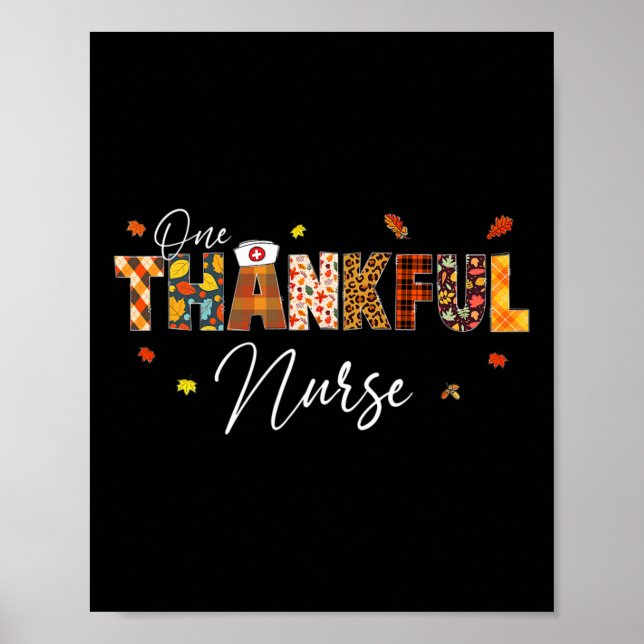 Poster Uma enfermeira agradecida Dia de Ação de Graças Xa (Frente)