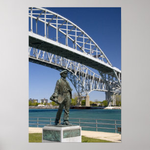 Poster Uma estátua de Thomas Edison pelo artista local Mi