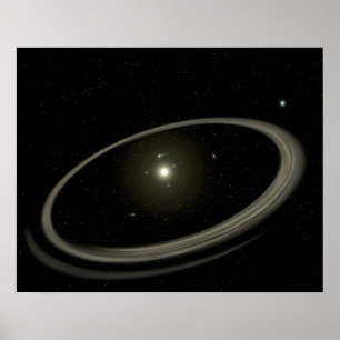 Pôster Uma estrela nova circundada por planetas sem