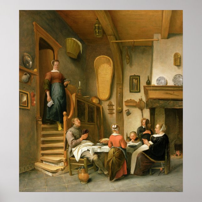 Pôster Uma família dizendo graça (Frente)