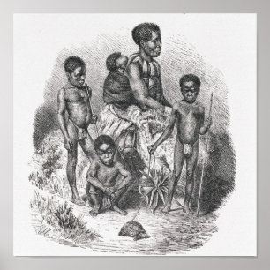 Pôster Uma família do tribo Zulu da história da