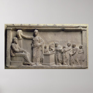 Pôster Uma família sacrificando um touro a Asclepius