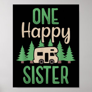 Poster Uma Feliz Acampante Irmã Feliz Festa de Um Anivers