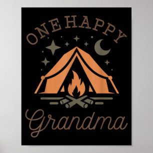 Poster Uma feliz vó campista aniversário de 1 ano acampam