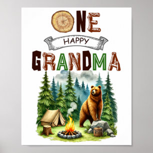 Poster Uma Feliz Vovó Camping Primeiro Aniversário Campin