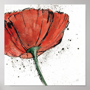 Pôster Uma Flor Fechada em um Fundo Branco