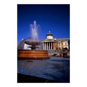 Pôster Uma fonte da Praça de Tralgar, Londres